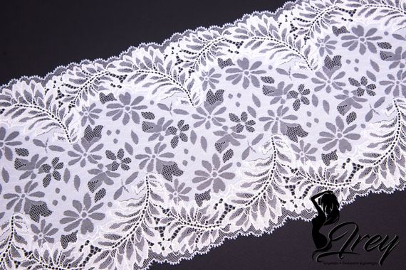 03-205 Кружево эластичное 22 см, лавандово-голубой /белый