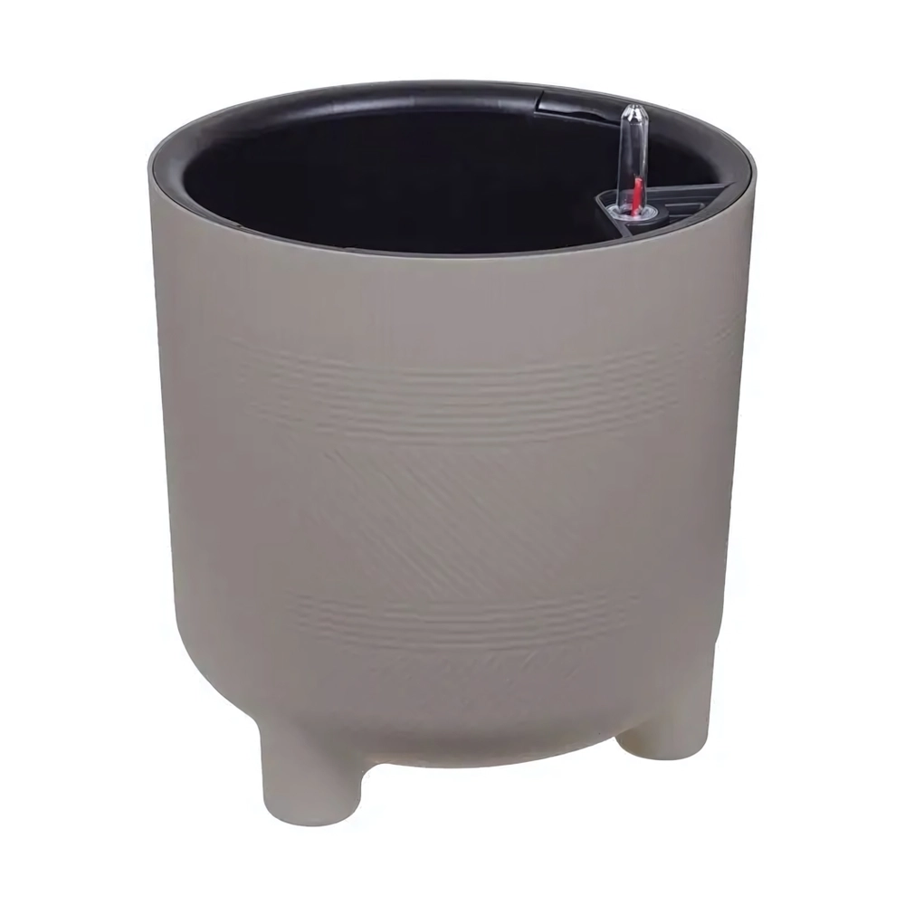 Кашпо ШЭНК D275мм 13,5л с вставкой и с автополивом французcкий серый