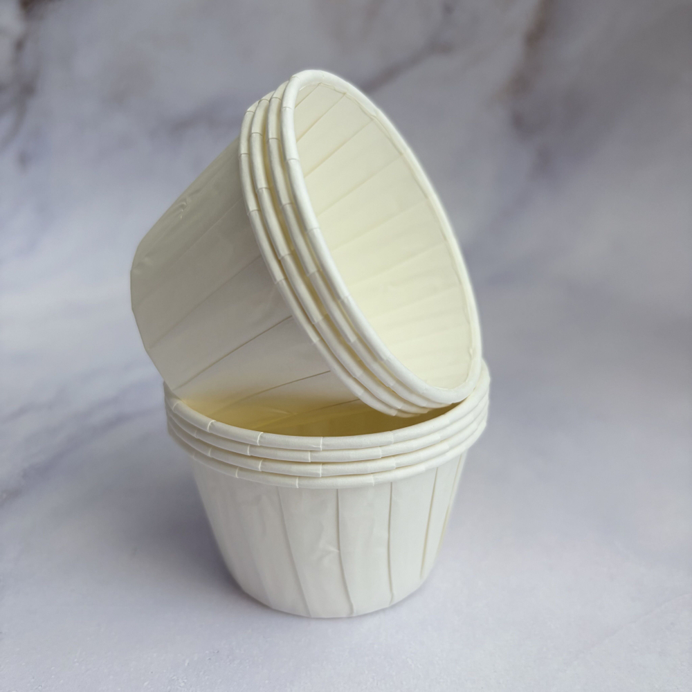 Формы бумажные с ламинацией «Маффин» 50х40 мм (Белый) 50 шт