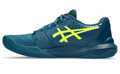 Мужские кроссовки теннисные Asics Gel-Challenger 14 Indoor - restful teal/safety yellow