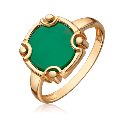 Кольцо из красного золота с агатом