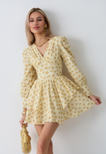 Платье-корсет желтое