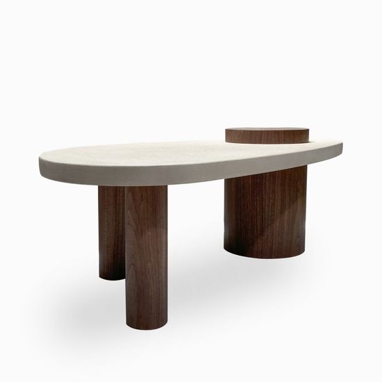 Журнальный стол Etmo 120х60 шпон фанеры, микроцемент