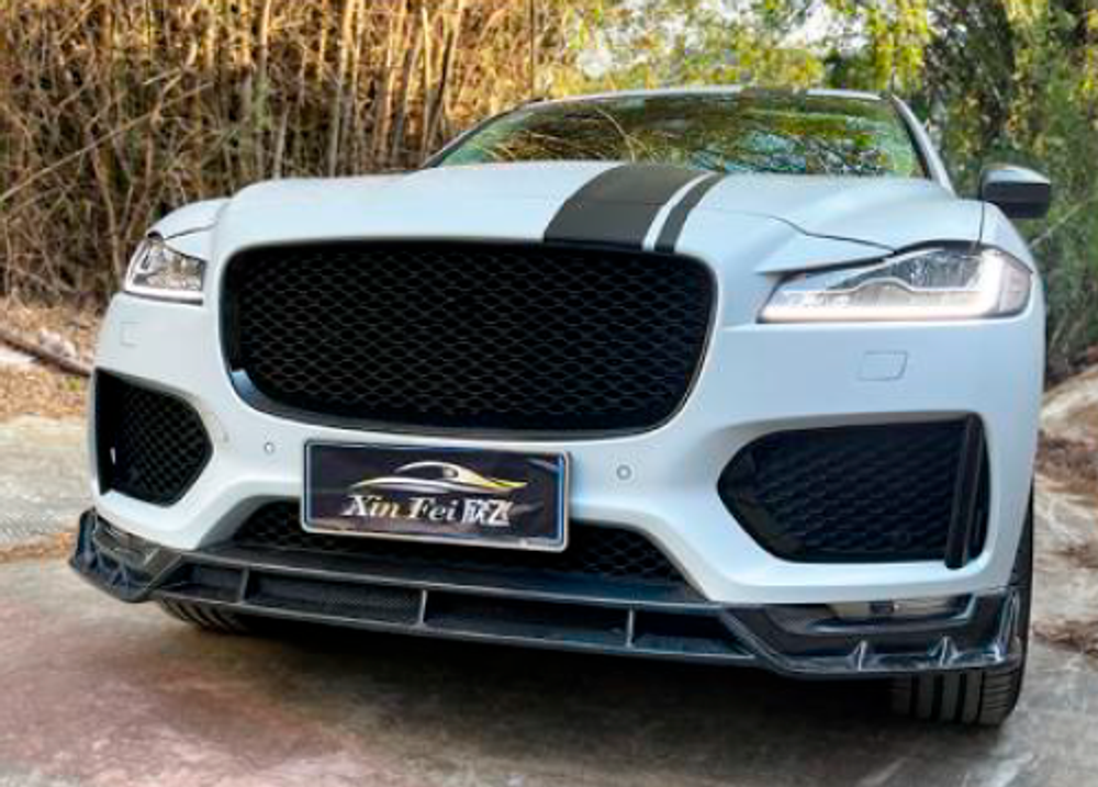 Карбоновая губа для Jaguar F-Pace 2016-2020 Ягуар