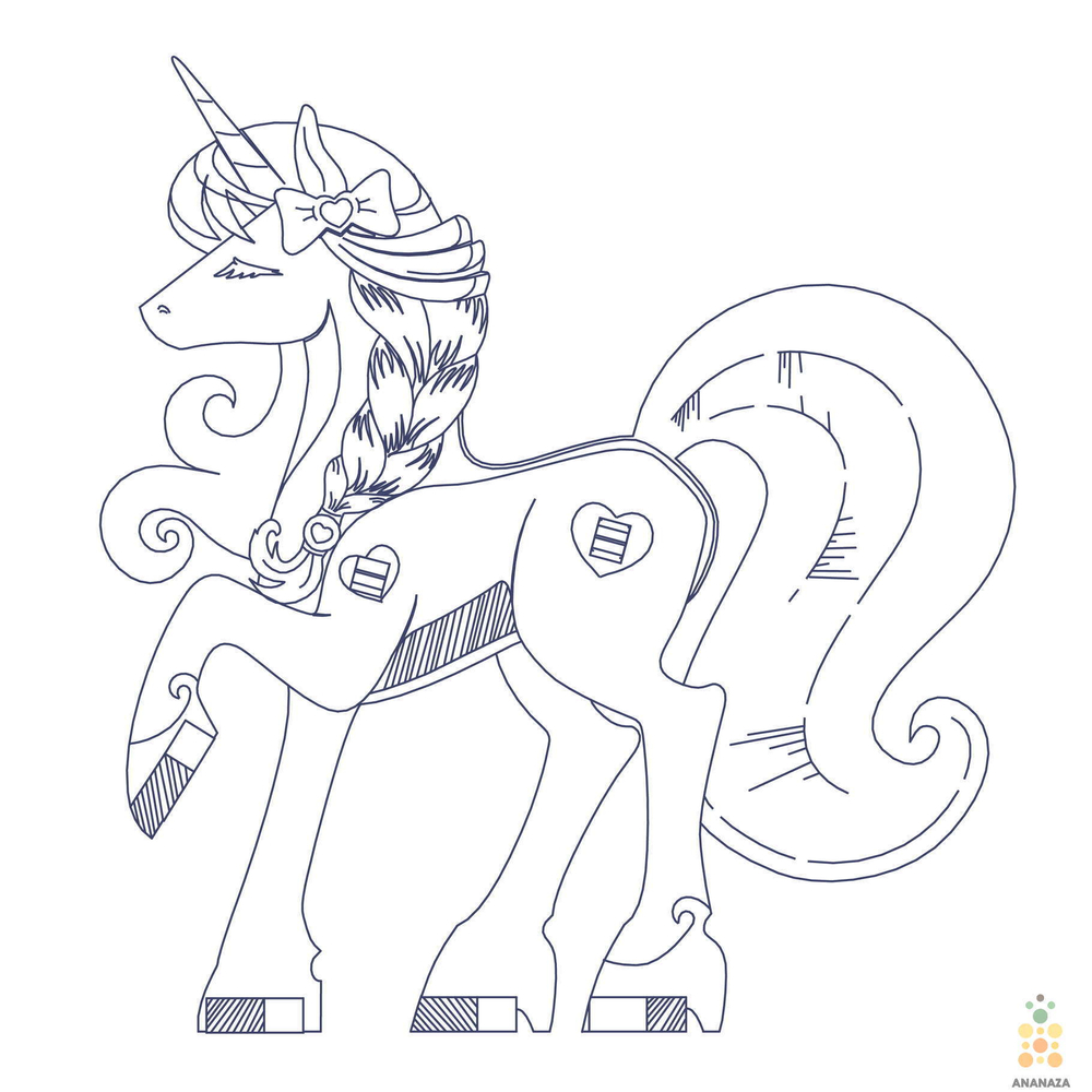 Единорог UNIT (UNIWOOD) - Деревянный конструктор, 3D пазл, сборная модель