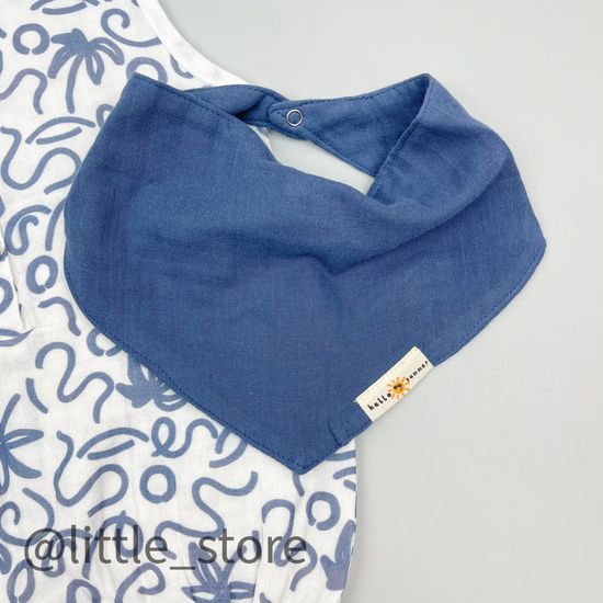 Песочник муслиновый Индиго, с нагрудником