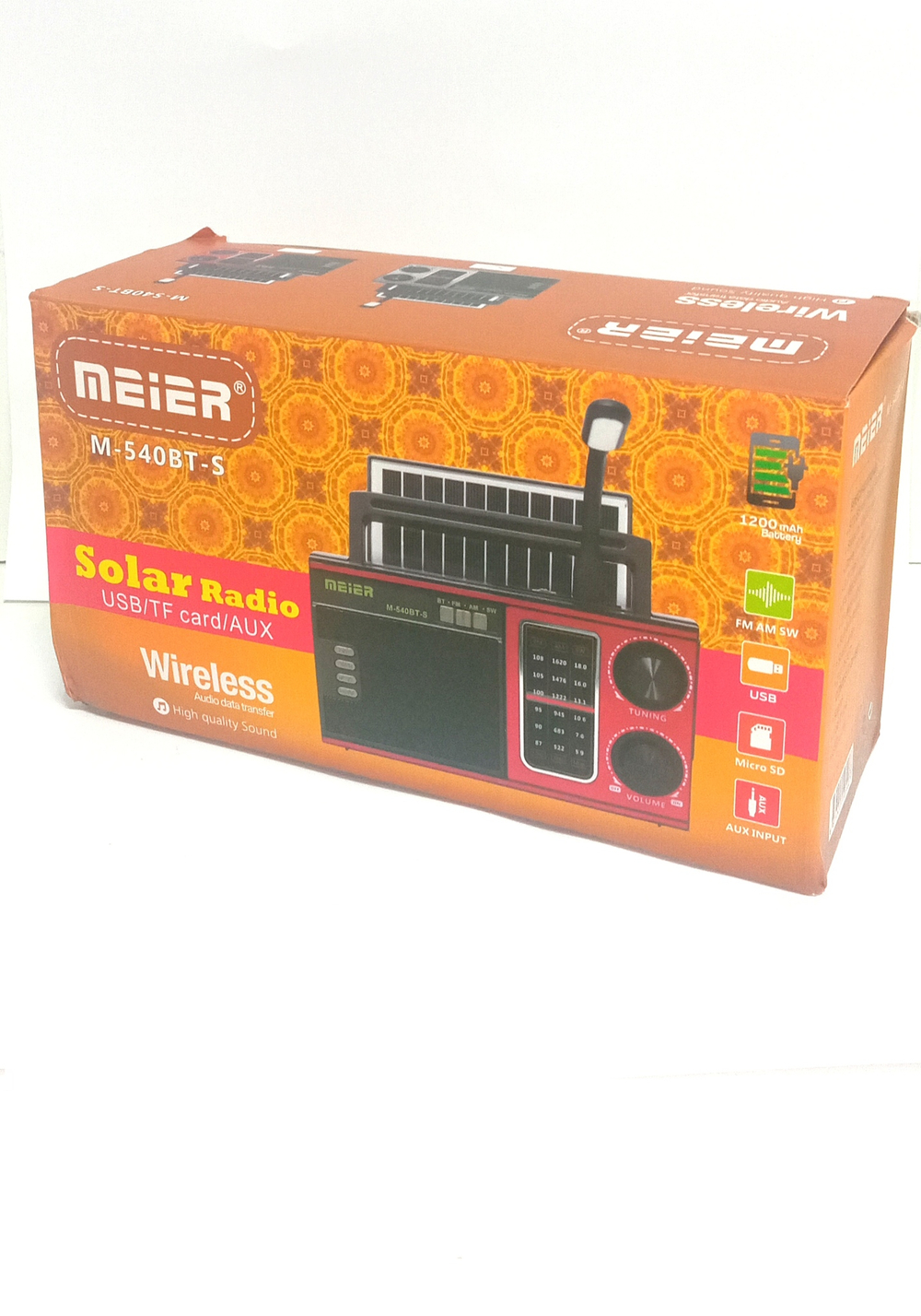 Радиоприемник Meier M-540BT-S USB (солнечная панель)