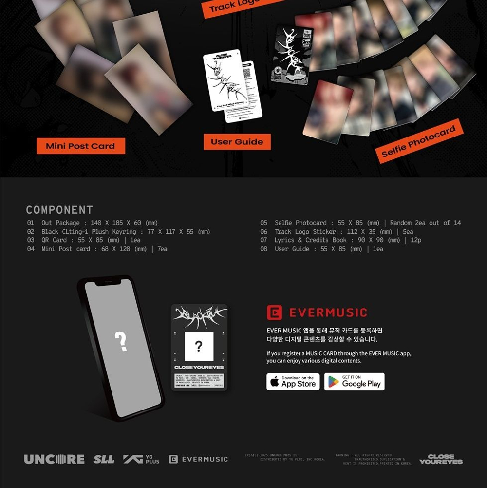 Альбом CLOSE YOUR EYES - BLACKOUT The 3rd Mini Album BLACK CLting-i Version