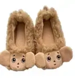 Тапочки-балетки домашние детские «Чебурашка», цвет бежевый, верх-флис, подклад-флис, р 32