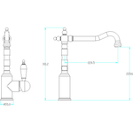 Смеситель для кухни Boheme Tradizionale Chromo103-BSW Хром с кристаллом BLACK Swarovski