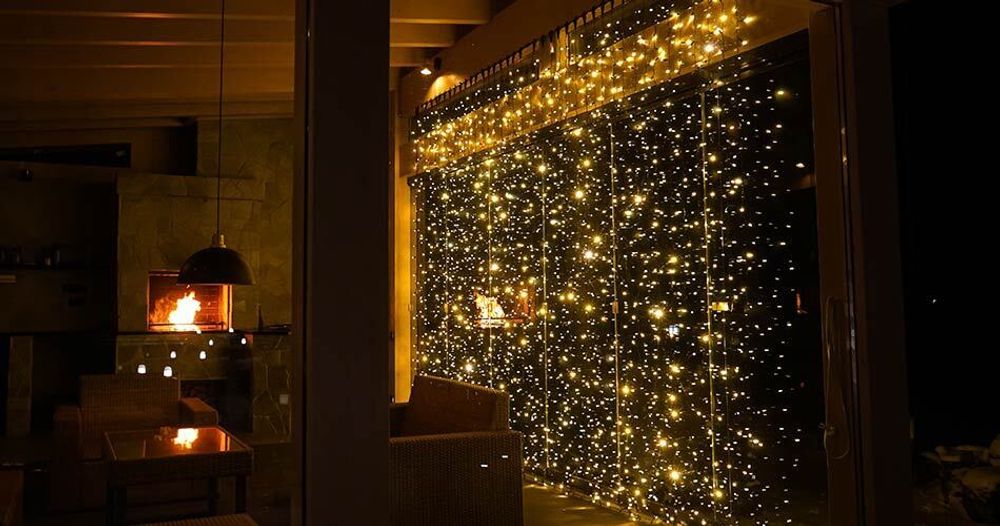 Уличная Гирлянда-штора «Занавес» белый