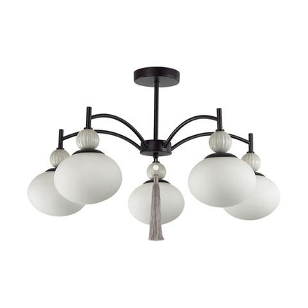8273/5C NEOCLASSI черный, серый/белый металл, керамика/стекло Люстра потолочная Е14 5*40W 220V GLORIYA