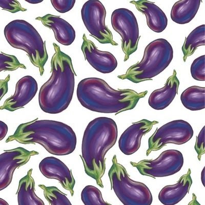 Seamless pattern with eggplant. Vegetables. Vegan background.