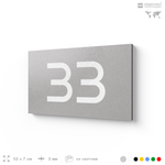 Табличка с номером 33 на дверь квартиры, для офиса, кабинета, аудитории, склада, серая 120х70 мм, Айдентика Технолоджи