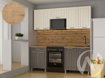 Кухня Лаура 2.0м с окапом 38мм дуб бунратти