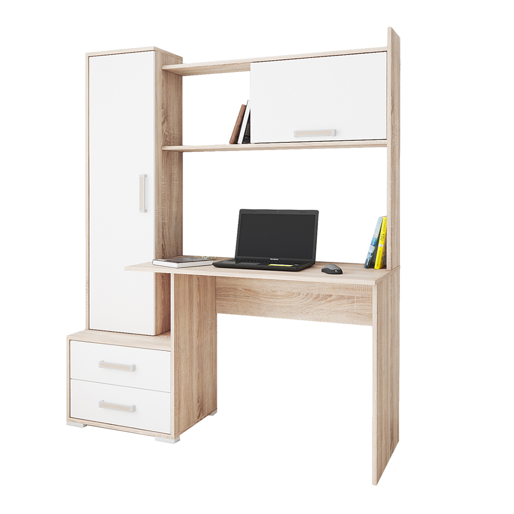 Стол компьютерный Квартет-9, дуб сонома/белый