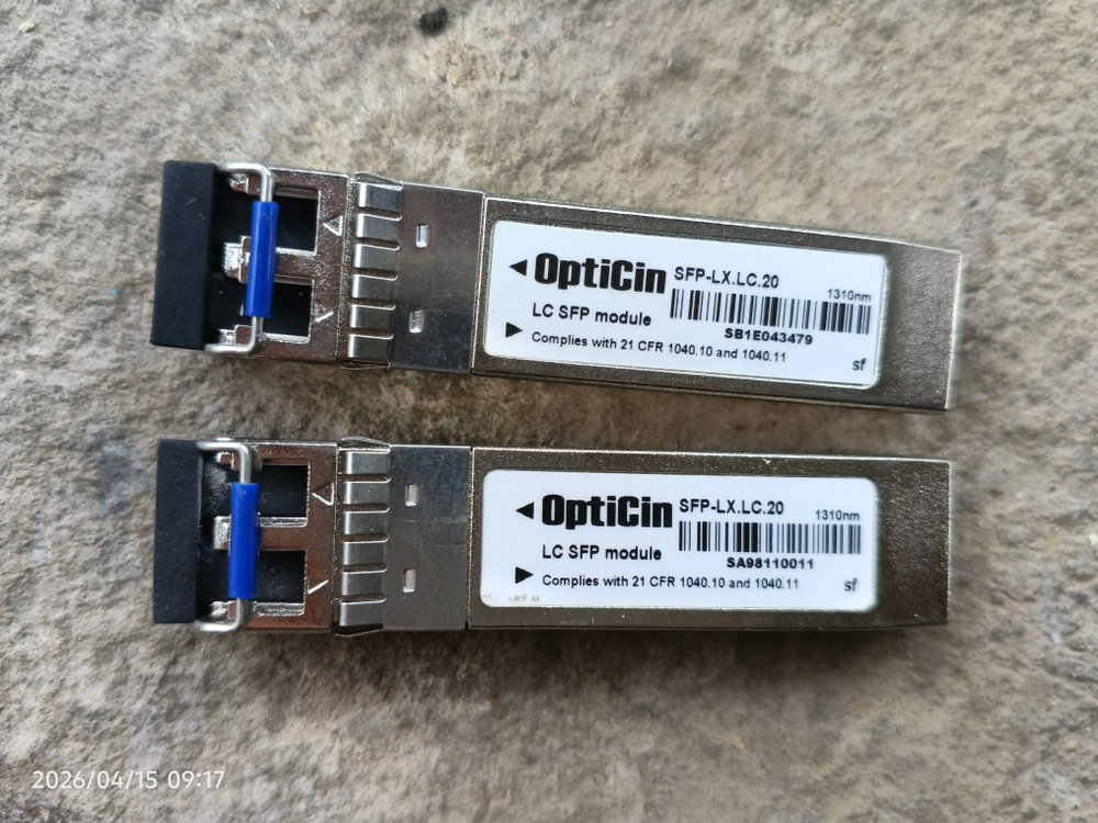 Трансивер SFP, 1,25Gb/s, SM 1310нм, 2х волоконный, LC duplex, дальность 20км