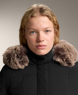 Oysho Длинная водоотталкивающая утепленная куртка Primaloft®, черный