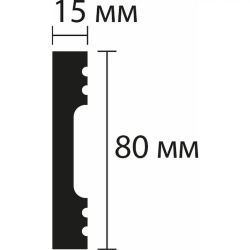 Плинтус напольный 8см., под покраску, дюрополимер, современный 80х15х2000мм