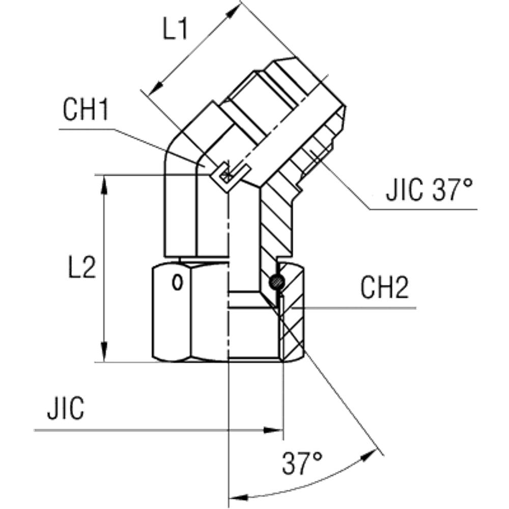 Соединение PN45 JIC 1.7/8"