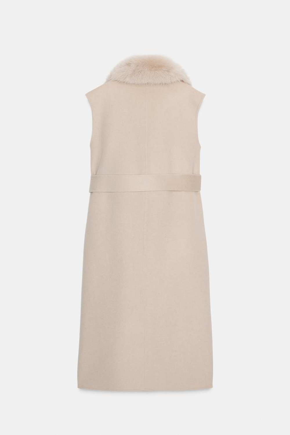 ZARA ЖИЛЕТ С ВОРОТНИКОМ ИЗ ИСКУССТВЕННОГО МЕХА — ZW COLLECTION, ЭКРЮ