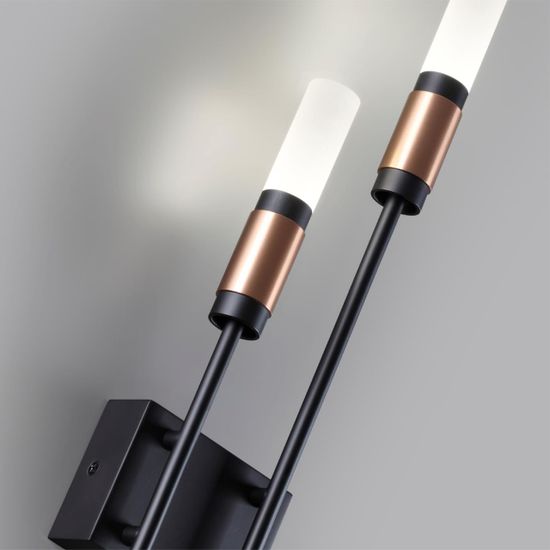 5009/10WL L-VISION ODL24 541 матовый черный/ант.бронза/белый/металл/стекло Бра LED 10W 4000K 540лм CANDEL