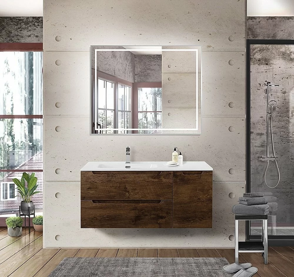 Тумба с раковиной BelBagno ETNA-1000-2C-1A-SO-RW-L/R Rovere Moro