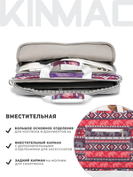 Сумка для ноутбука 15,6" и 17" с ремнем на плечо и большим карманом спереди (Бохо слоны)