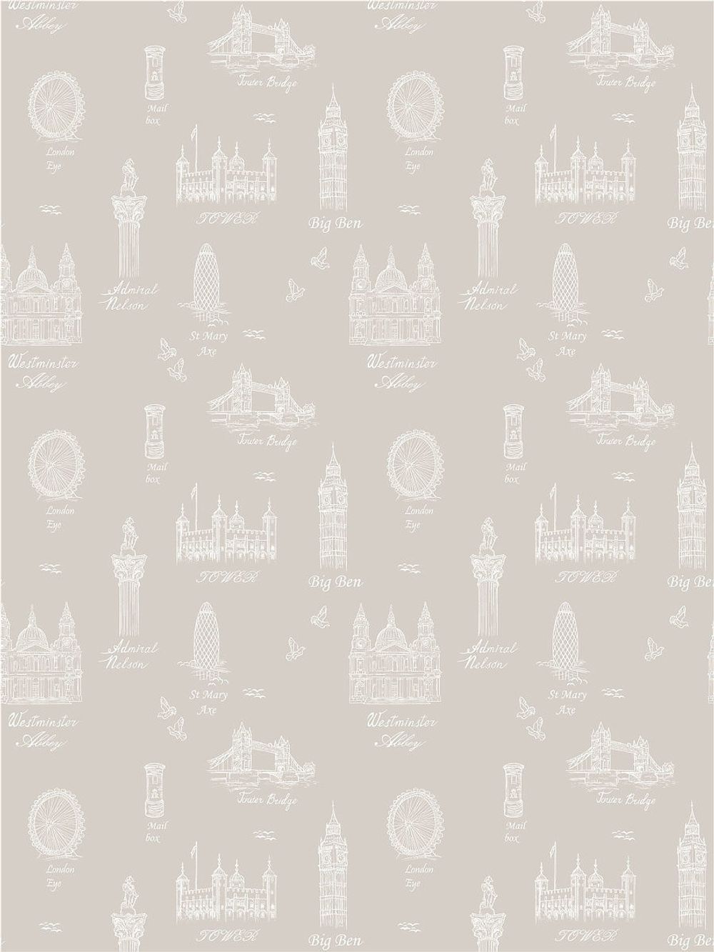 Пододеяльник Сказка "Лондон беж/Туманный альбион" 2-сп 175х215 см на молнии , перкаль