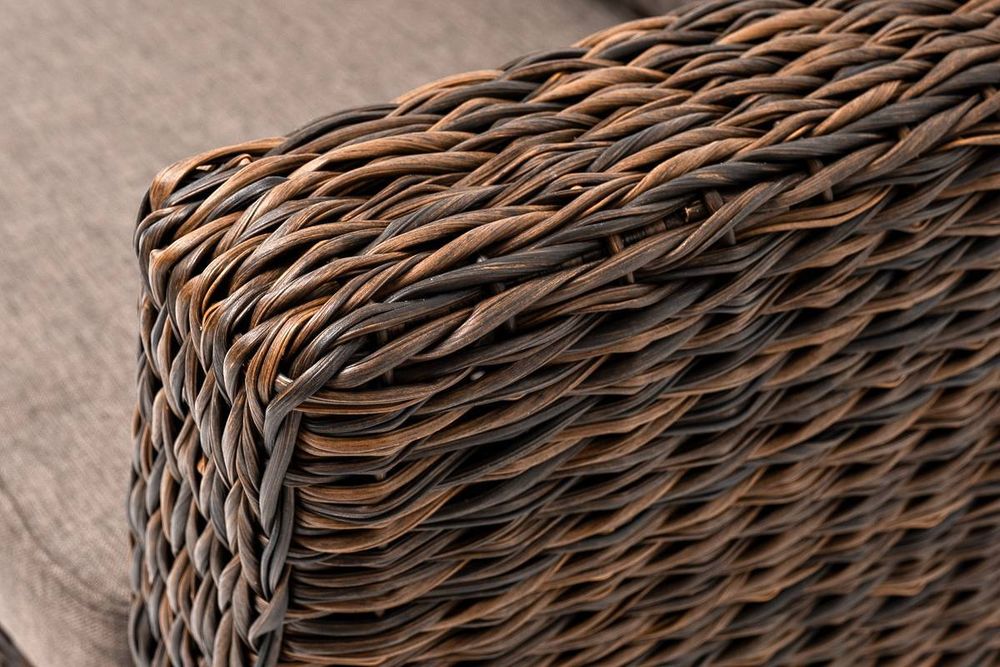 "Капучино" диван из искусственного ротанга (гиацинт) двухместный, цвет коричневый