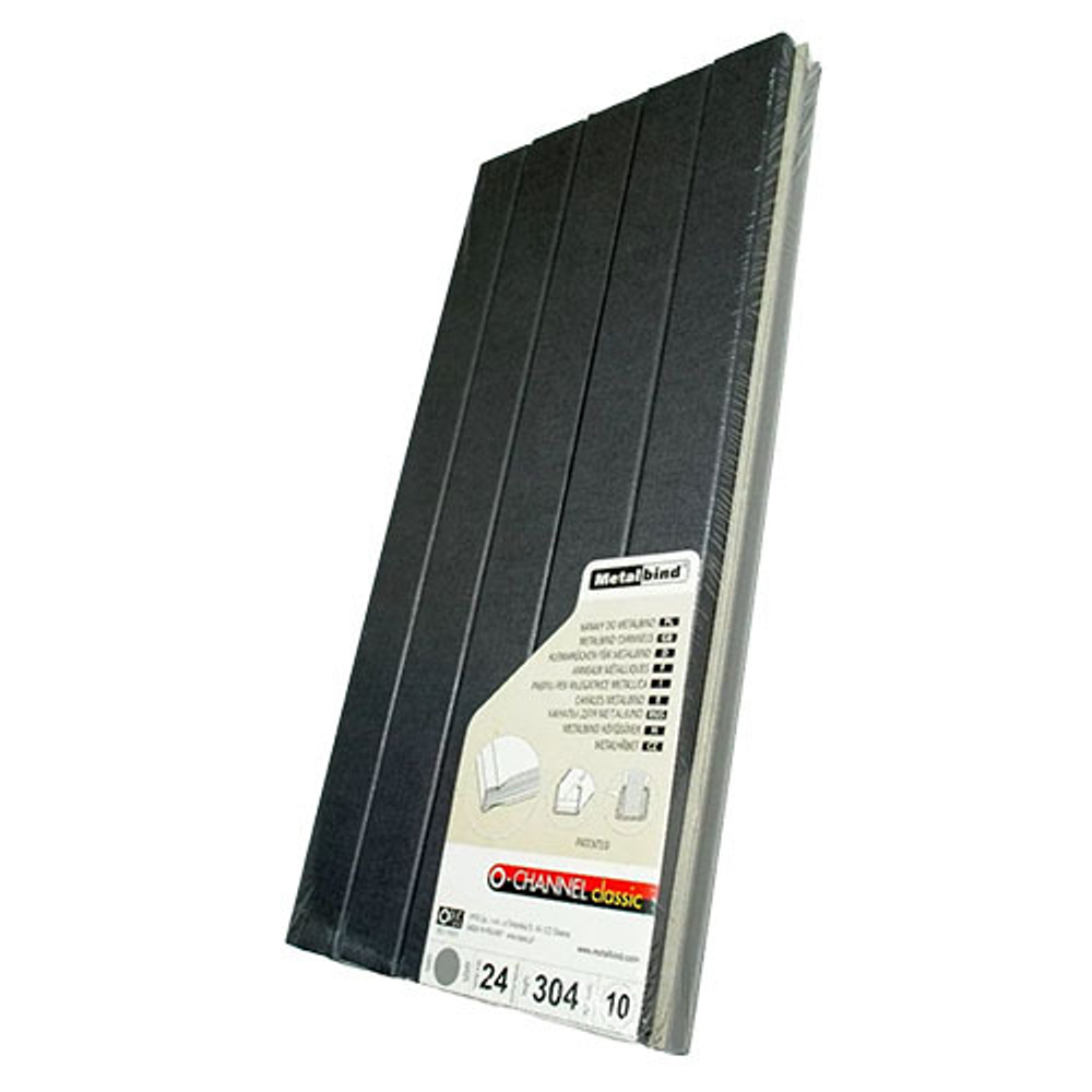 ЦВЕТНОЙ КАНАЛ С ПОКРЫТИЕМ 24 мм А4 СЕРЫЕ упак. 10 шт