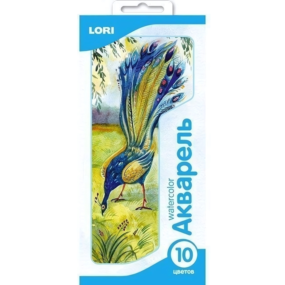 Акварель 10 цветов, без кисти, картон (Lori)