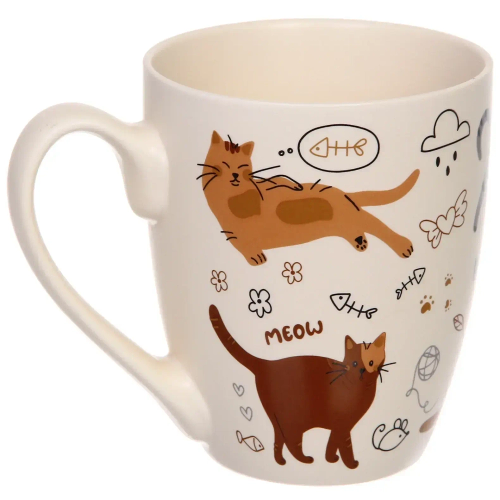 Кружка керамическая 350мл «Славные котики», микс 4рисунка
