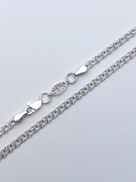 Цепь из серебра/Бисмарк/Со вставкой спаси и сохрани