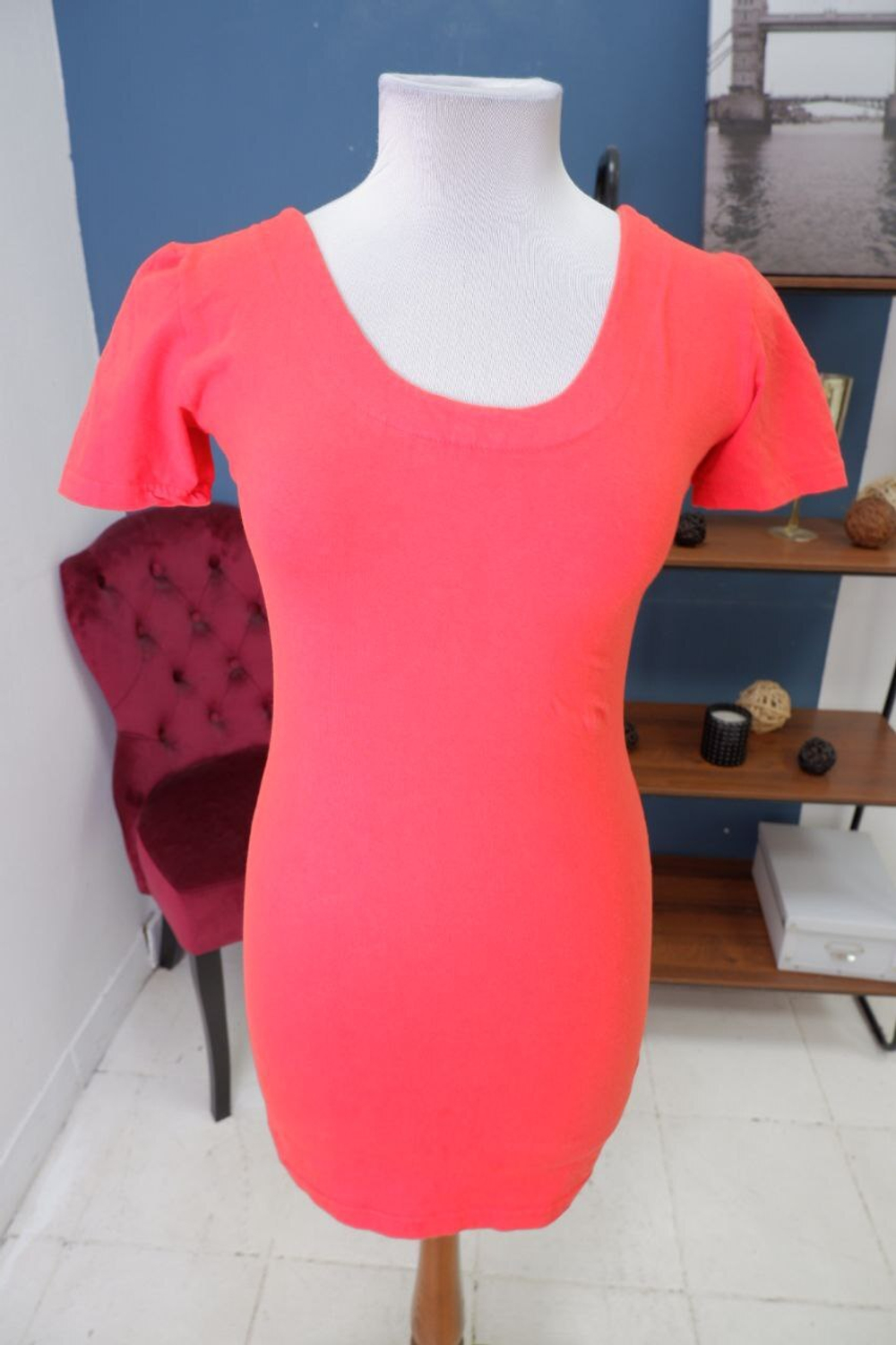 Туника с коротким рукавом яркая 42 размер