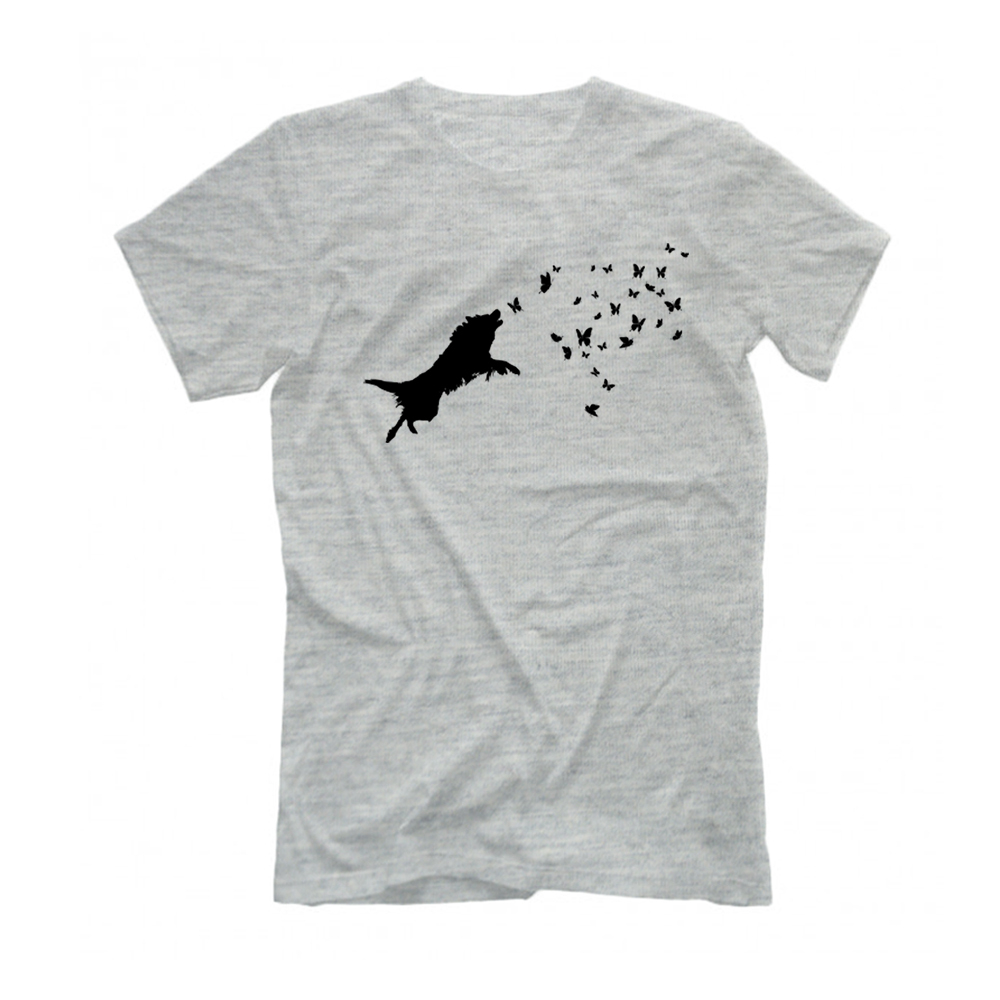 Футболка "Бордер Колли и бабочки"