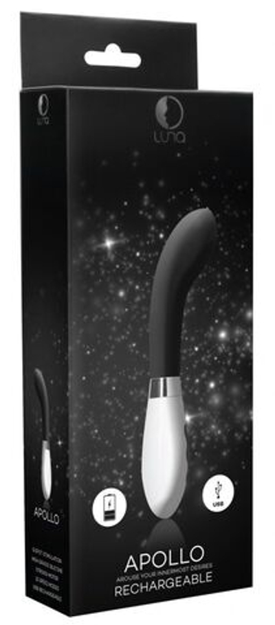 Черный вибратор для точки G Apollo - 21 см. (Цвет: черный)