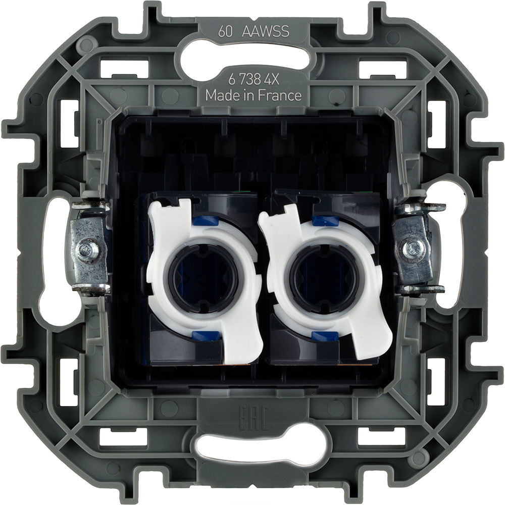 Розетка компьютерная двойная RJ45 категория 6 UTP белый Inspiria Legrand