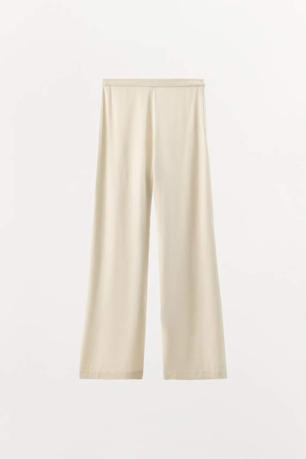 ZARA АТЛАСНЫЕ БРЮКИ ИЗ 100% ВИСКОЗЫ, ЭКРЮ