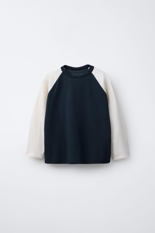 ZARA Х BENSIMON ® ЛОНГСЛИВ С ДЛИННЫМИ РУКАВАМИ, ТЕМНО-СИНИЙ