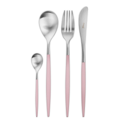 Набор столовых приборов на 6 персон 24 предмета Cutipol Mio matte pink в подарочной упаковке