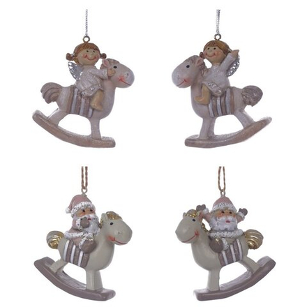 GAEM Фигурка декоративная подвесная "Ангел/Дед Мороз", L5,5 W2 H6 см, 4в.