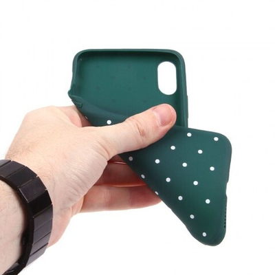 Чехол ТПУ в горошек для iPhone XS Max, 011374 Синий