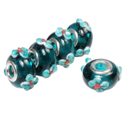 Бусина шарм "лэмпворк" с аппликацией асс.