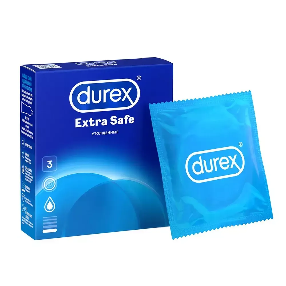 Презервативы Durex Extra Safe утолщенные с силиконовой смазкой 3 шт