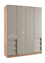 Шкаф Ева 4-х дверный 160х210х50 см без ручек вместительный