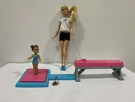 Barbie and toddler student flippin fun gymnastics dolls store