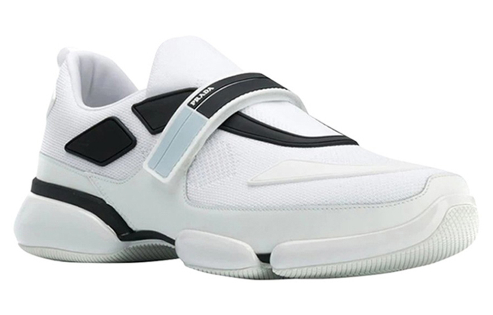 PRADA Prada Cloudbust fabric low-cut sports casual shoes men's white and black