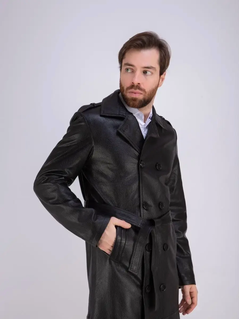 Плащ кожаный из натуральной кожи Турция