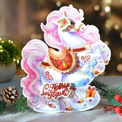 Наклейка новогодняя бумажная 20см, sх02-04